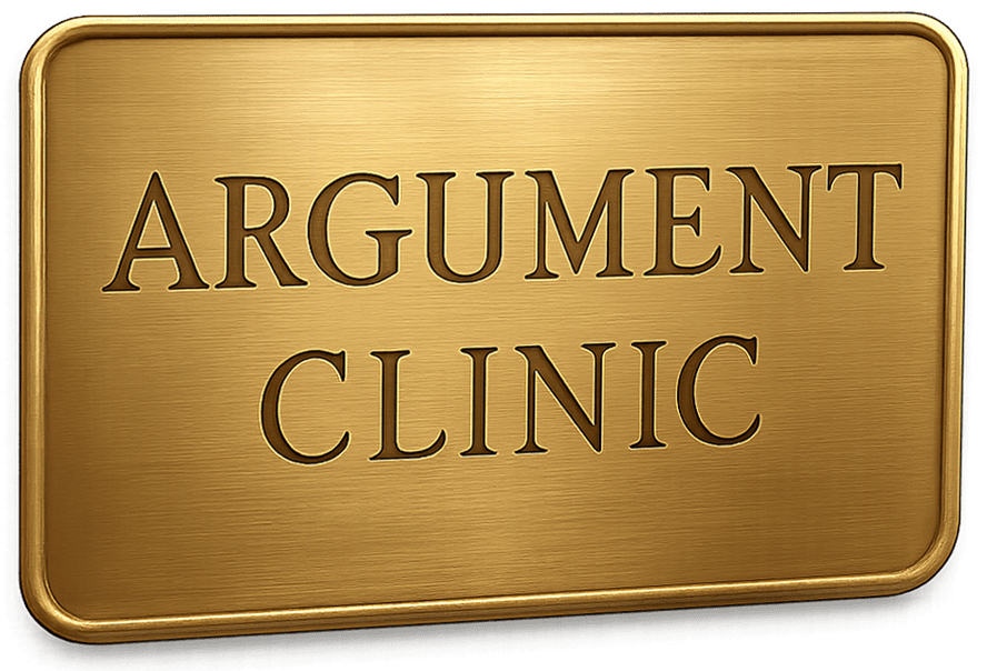 Argument Clinic Plaque